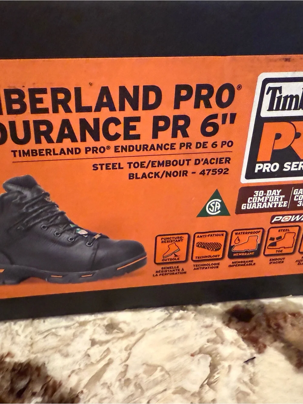 Timberland PRO Endurance PR 6” Steel Toe Work Boots Men’s Size 11 black